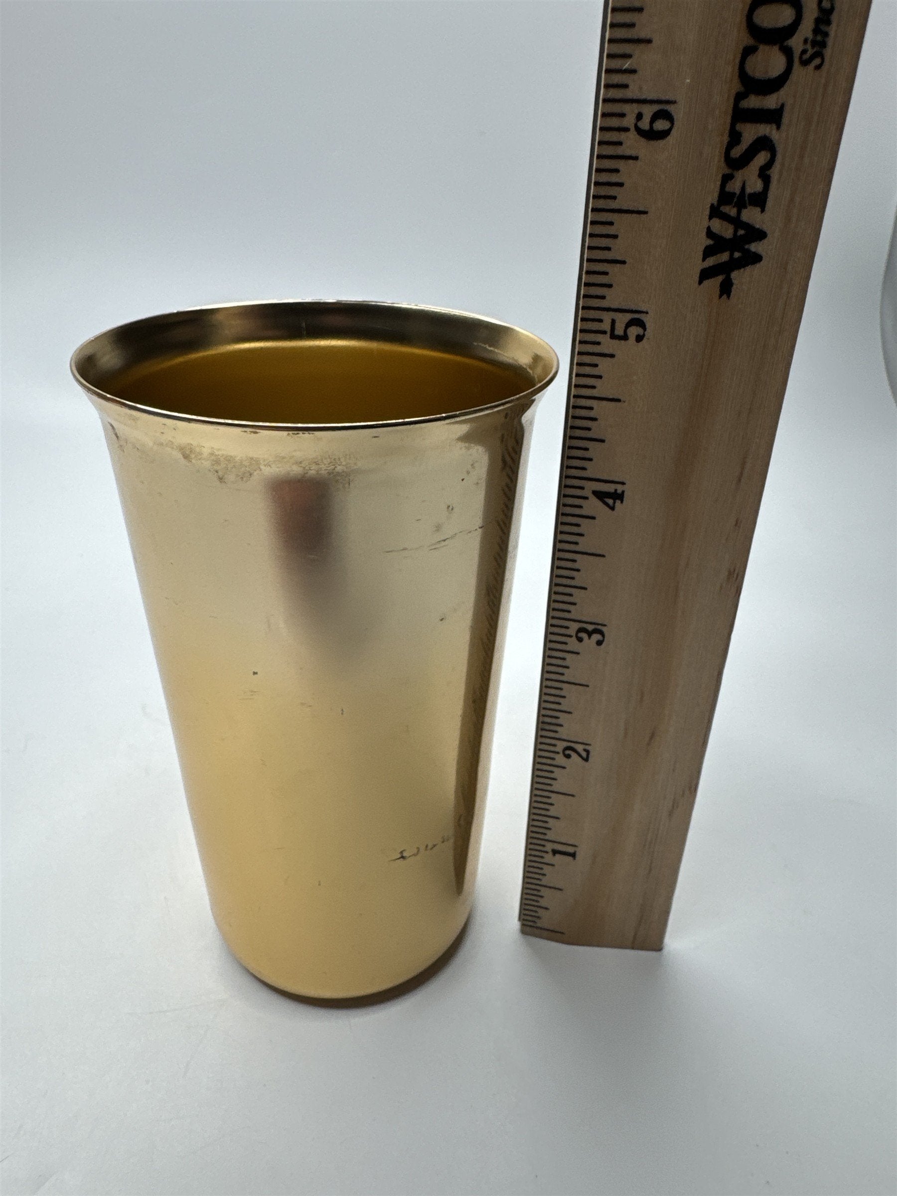 Gold Toned Metal Drinking Offering Cup Shot Glass Alcohol Cup Tumbler
