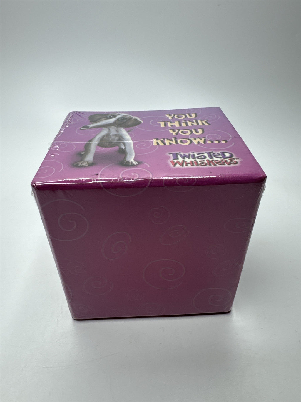 Vintage American Greetings Twisted Whiskers Purple Dog Note Paper Cube & Pencil