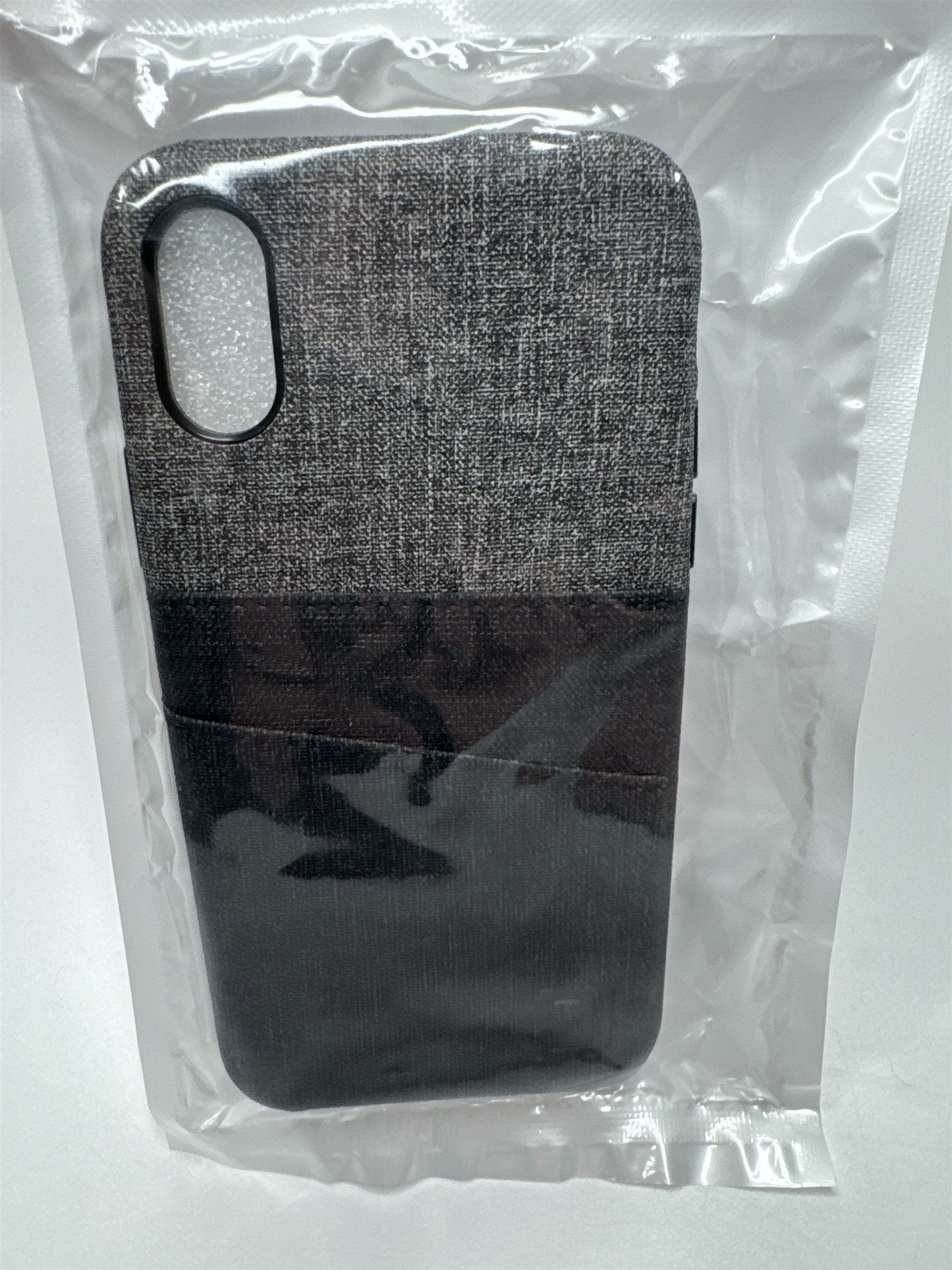 iPhone X Case ~ Gray Dockem Slim Fit Card Case Snap On for iPhone X