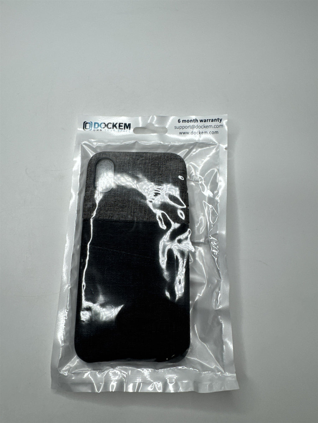 iPhone X Case ~ Gray Dockem Slim Fit Card Case Snap On for iPhone X
