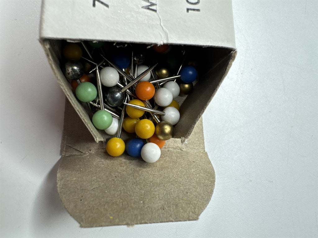 Vintage Pioneer Mfg Co Brooklyn NY Approx. 100 Map Tacks Pins Nostalgic