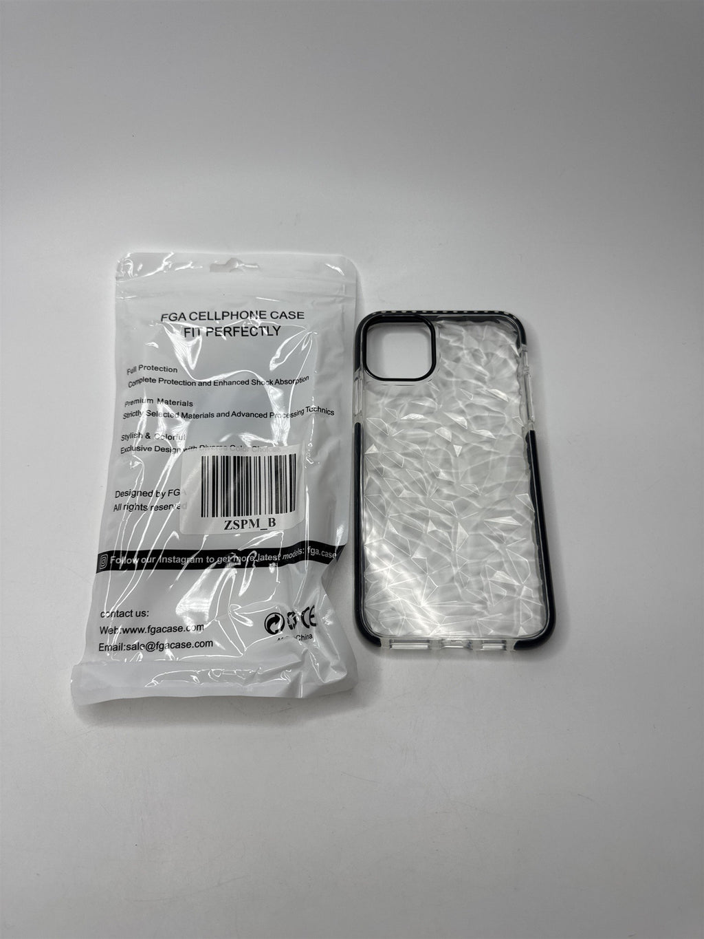 iPhone 11 Pro Max Phone Case ~ Polygon Faceted Clear Silicone Phone Case