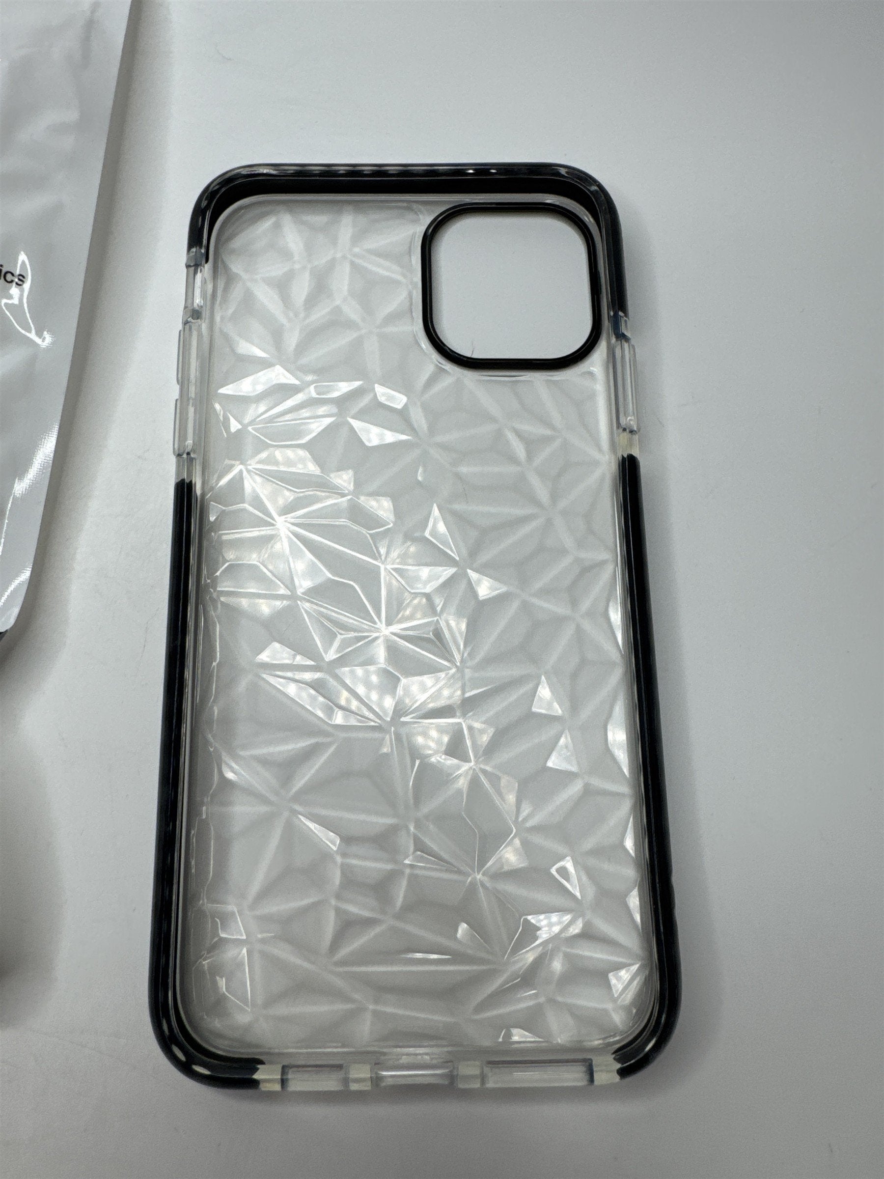 iPhone 11 Pro Max Phone Case ~ Polygon Faceted Clear Silicone Phone Case