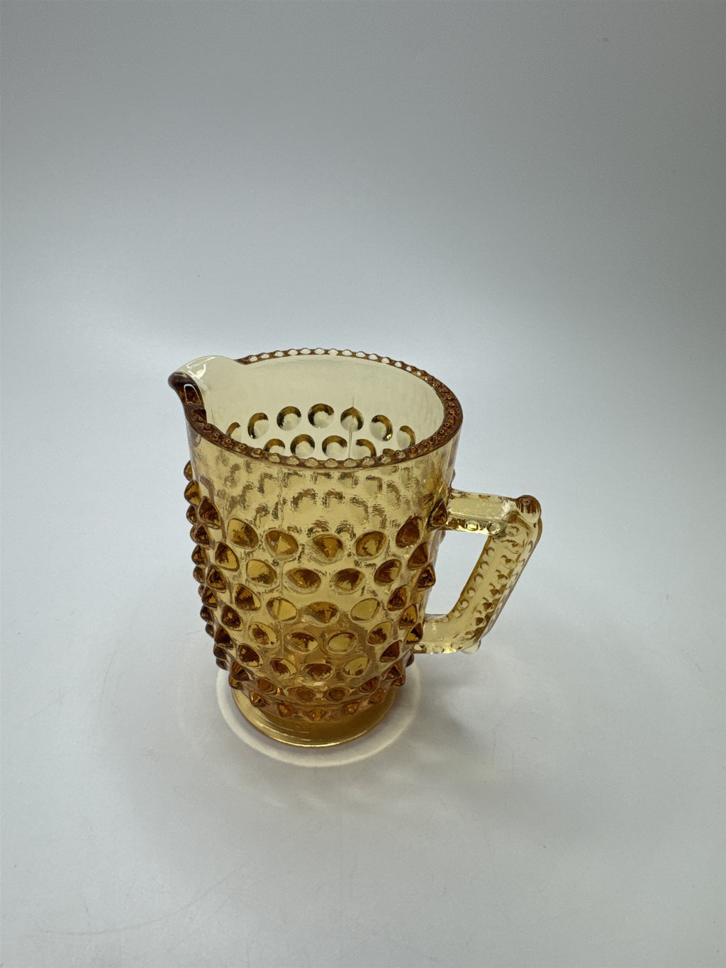 Vintage Fenton Hobnail Mini Pitcher Toothpick Holder Colonial Amber Glass