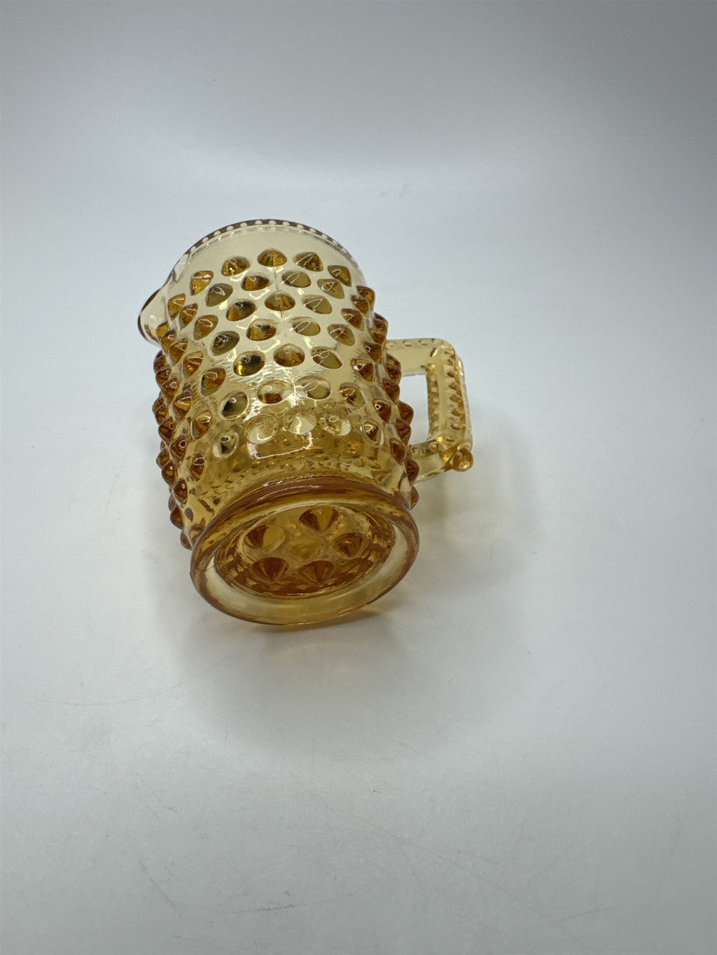 Vintage Fenton Hobnail Mini Pitcher Toothpick Holder Colonial Amber Glass