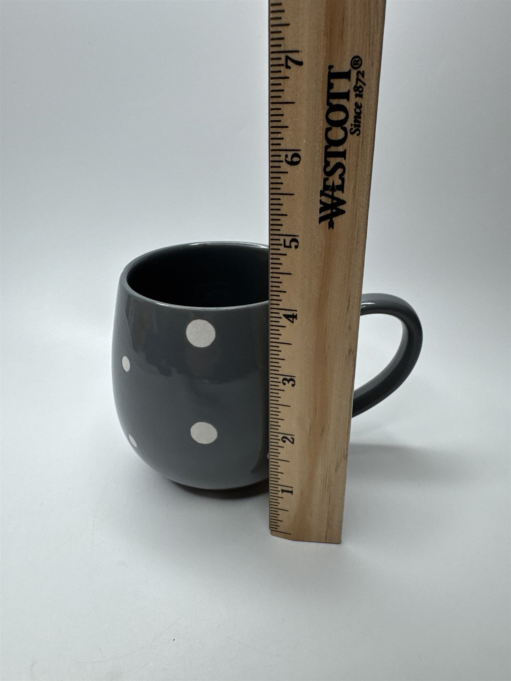 Tara Temptations 14oz Gray and White Polka Dot Oven/Dishwasher/Microwave-Sfe Mug