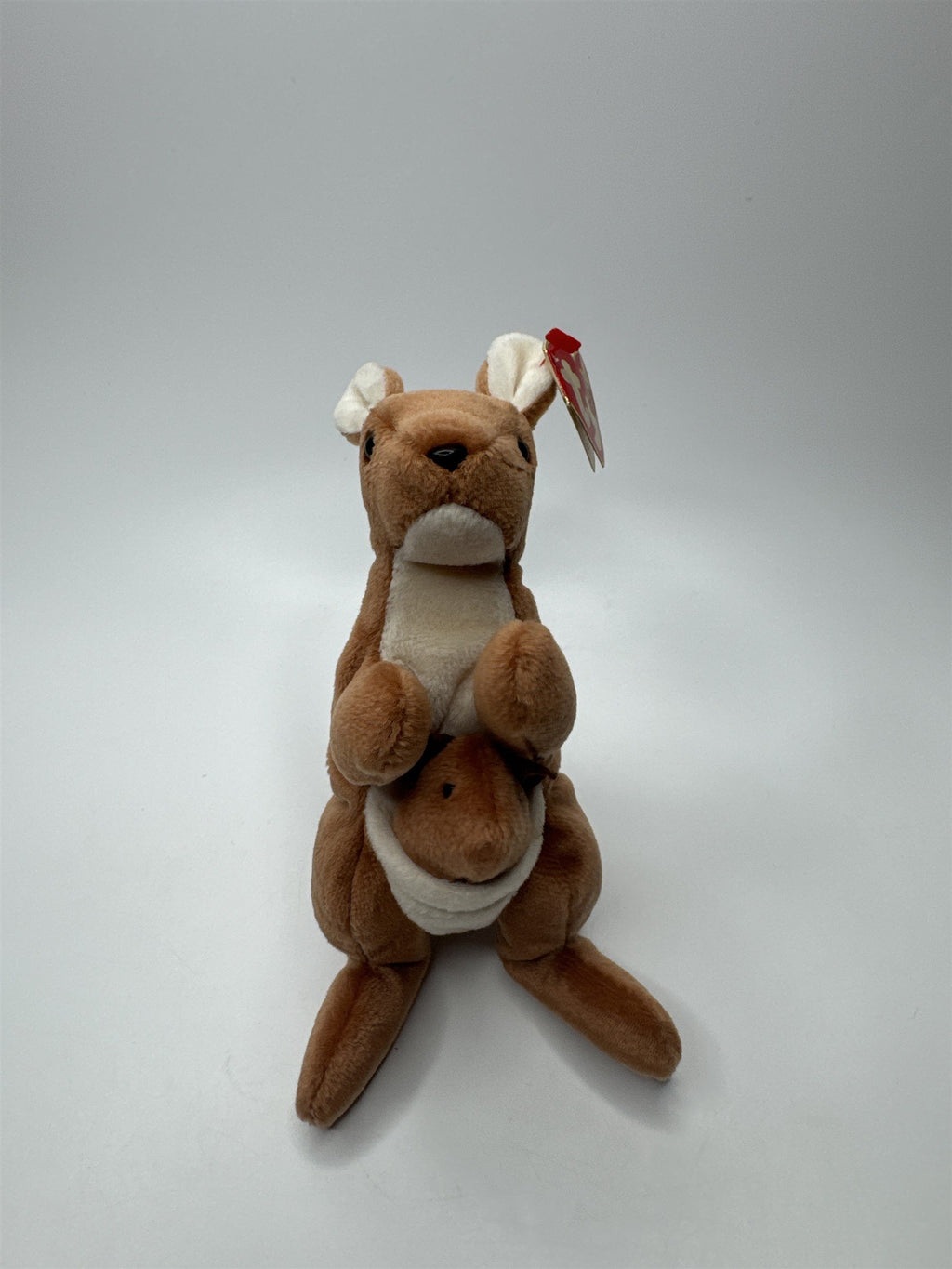 1996 Ty Beanie Baby Pouch The Kangaroo With Baby in Pouch & Tag