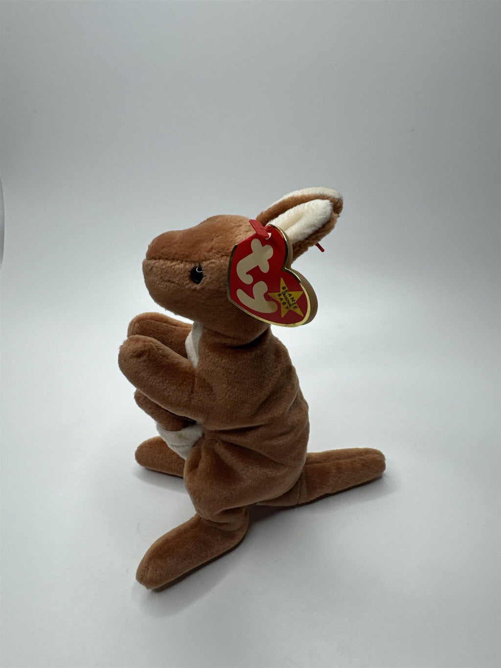 1996 Ty Beanie Baby Pouch The Kangaroo With Baby in Pouch & Tag
