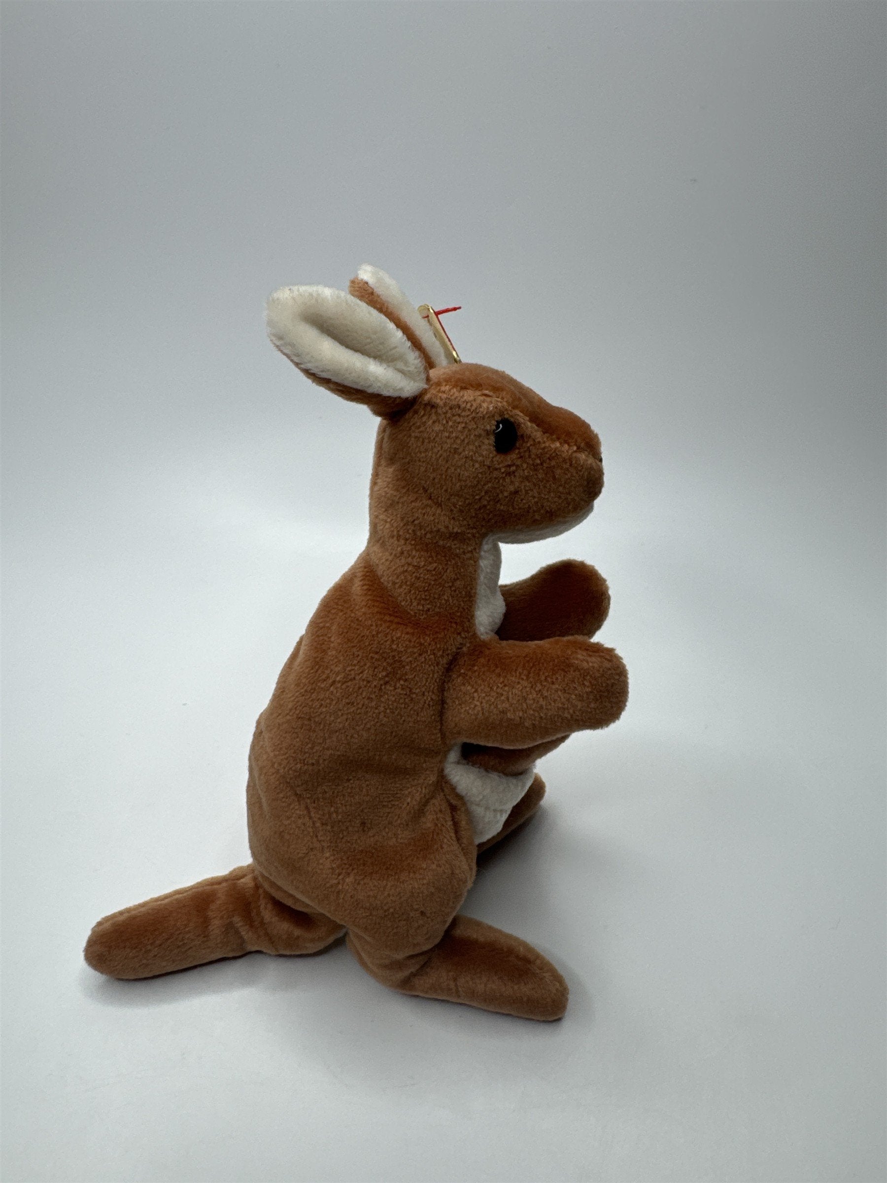 1996 Ty Beanie Baby Pouch The Kangaroo With Baby in Pouch & Tag