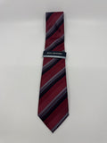 Red, Black And Grey Striped Men's John Ashford Polyester Neck Tie