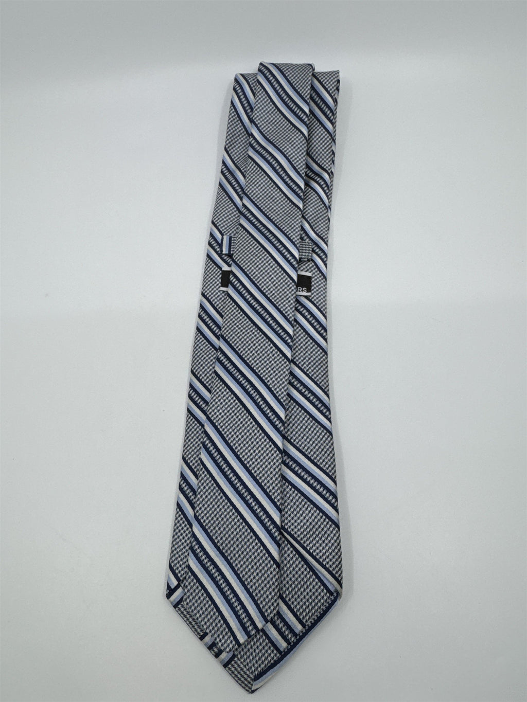 White And Blue Striped Michael Kors Silk Men's Neck Tie