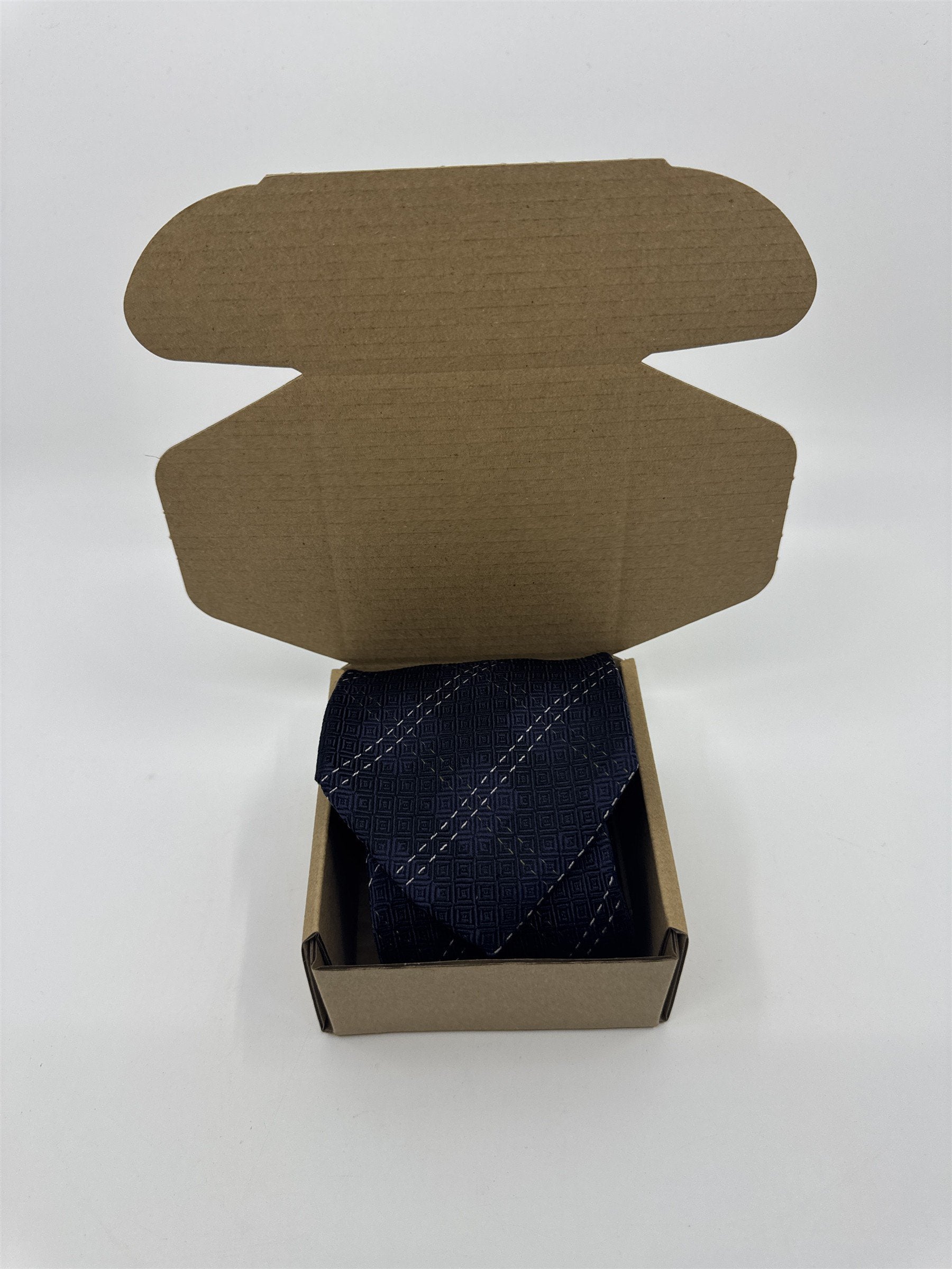 Blue Joseph Abboud Silk Men's Neck Tie W/ White and Grey Stitching