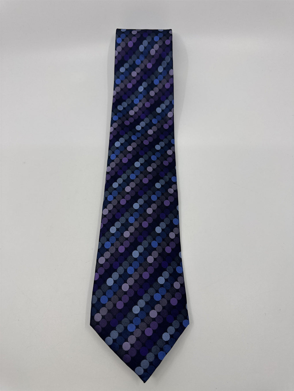 Blue, Black, And Purple Circle Pattern John Ashford Men's Neck Tie