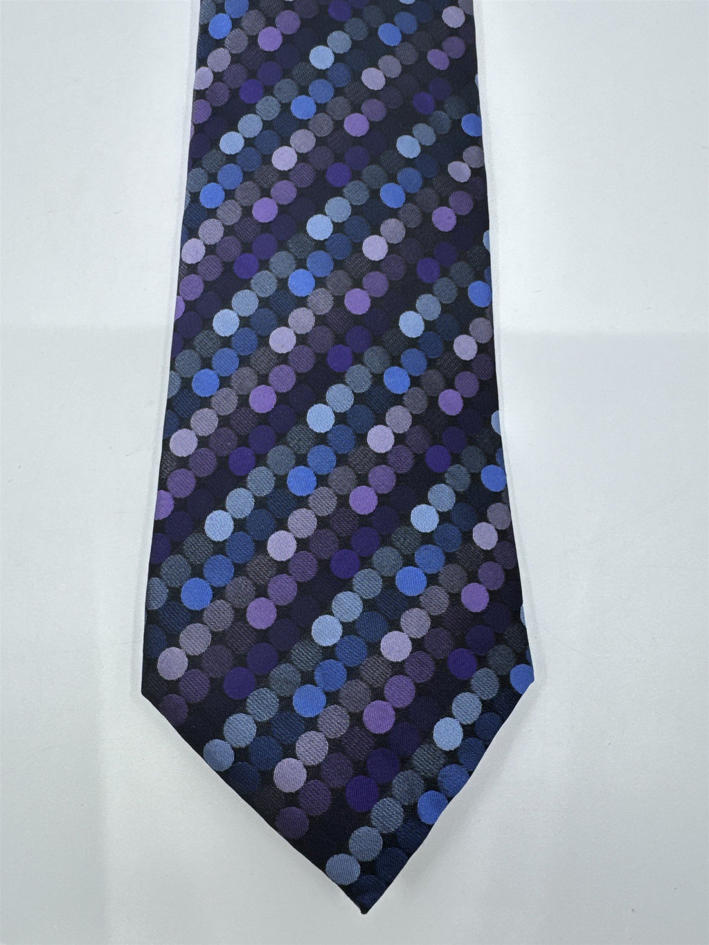 Blue, Black, And Purple Circle Pattern John Ashford Men's Neck Tie