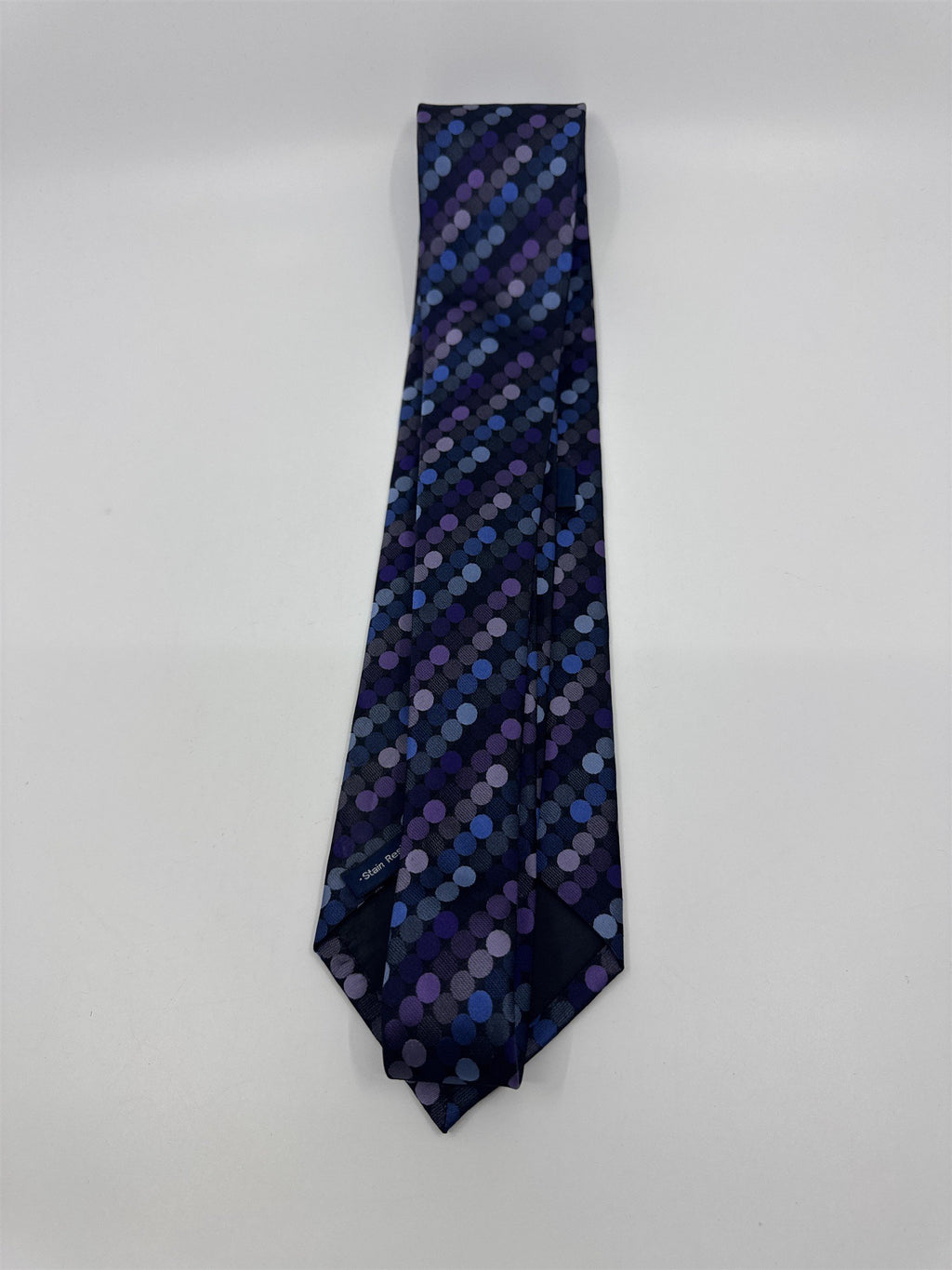Blue, Black, And Purple Circle Pattern John Ashford Men's Neck Tie
