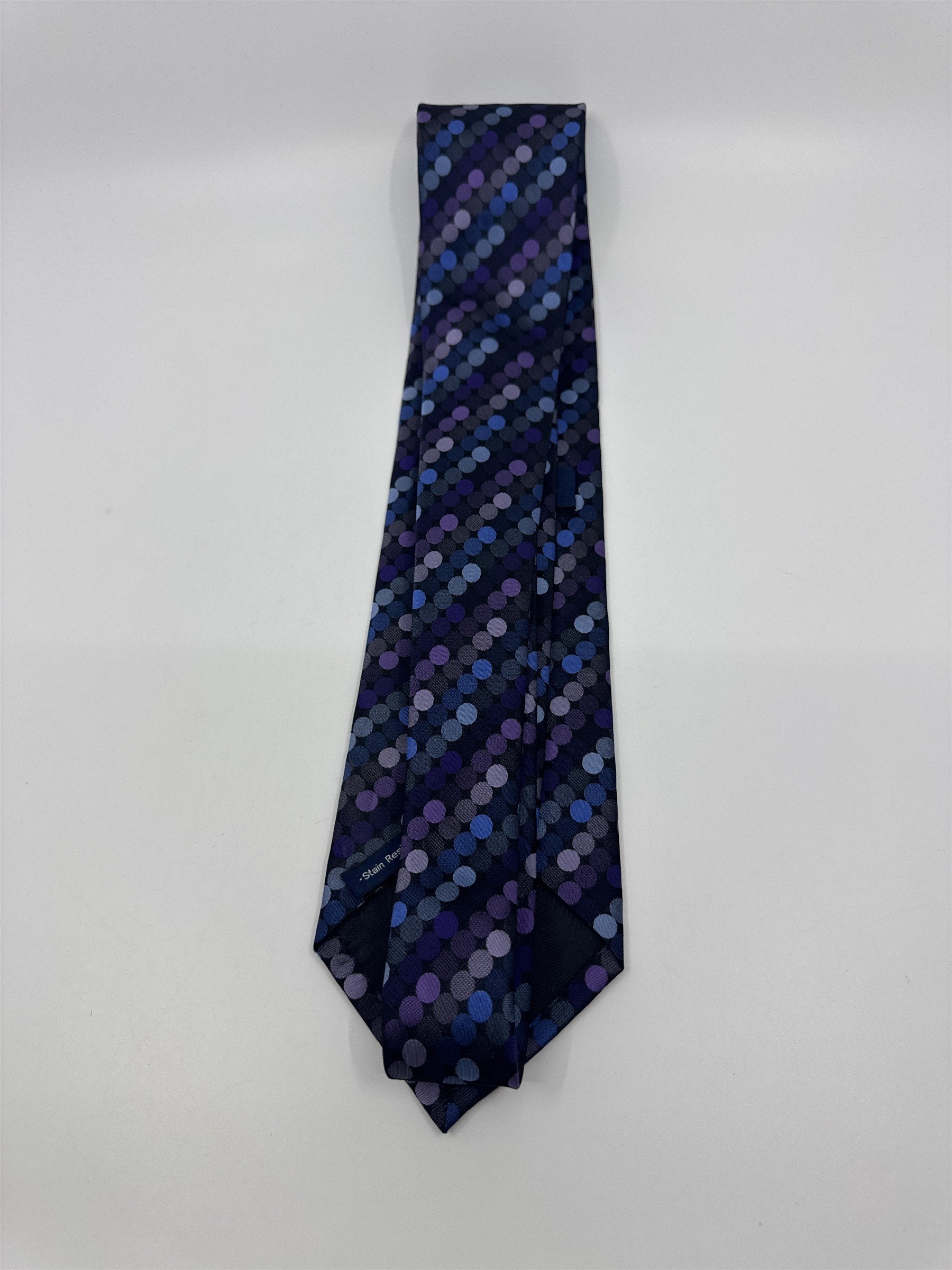 Blue, Black, And Purple Circle Pattern John Ashford Men's Neck Tie