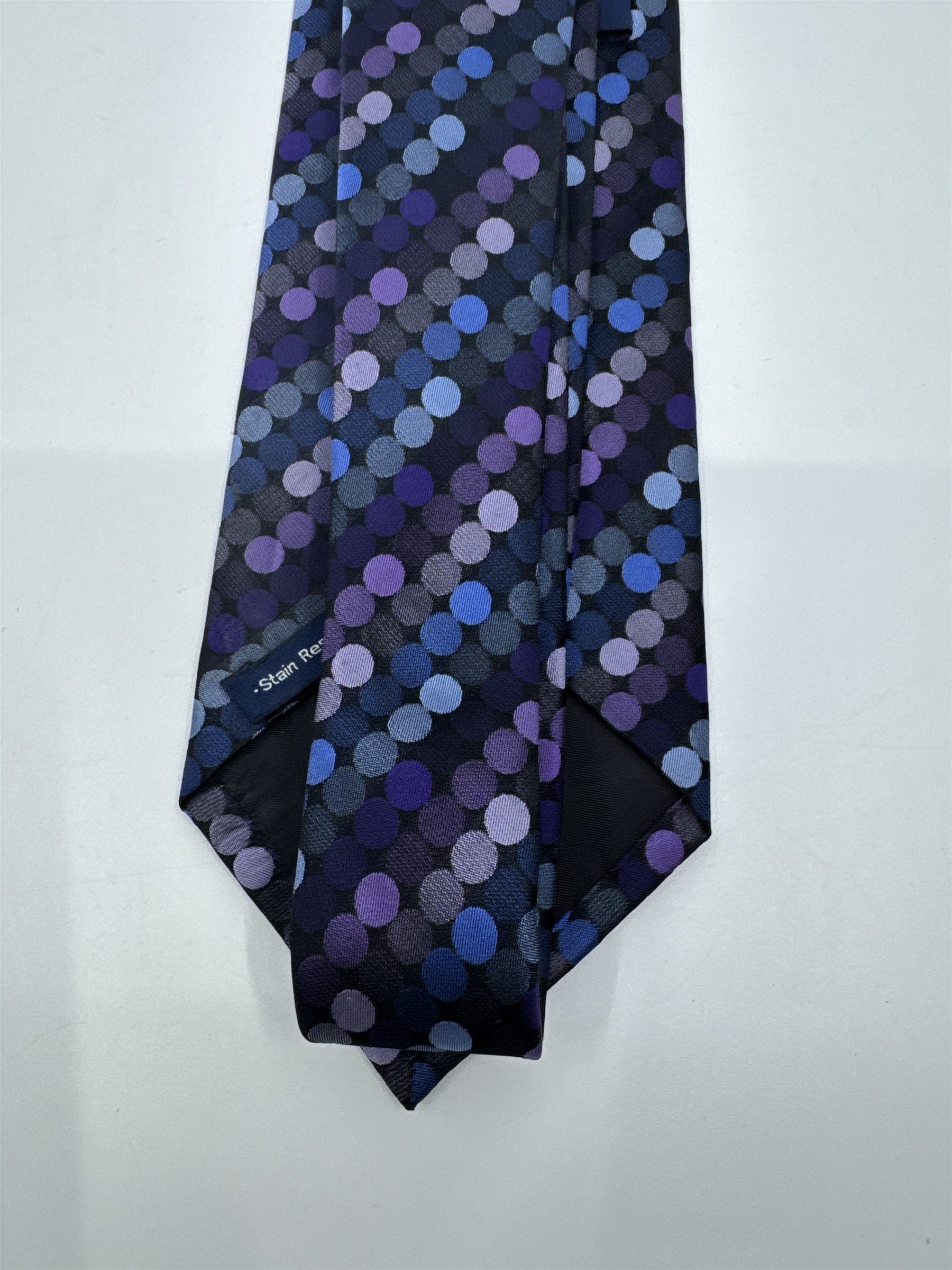Blue, Black, And Purple Circle Pattern John Ashford Men's Neck Tie