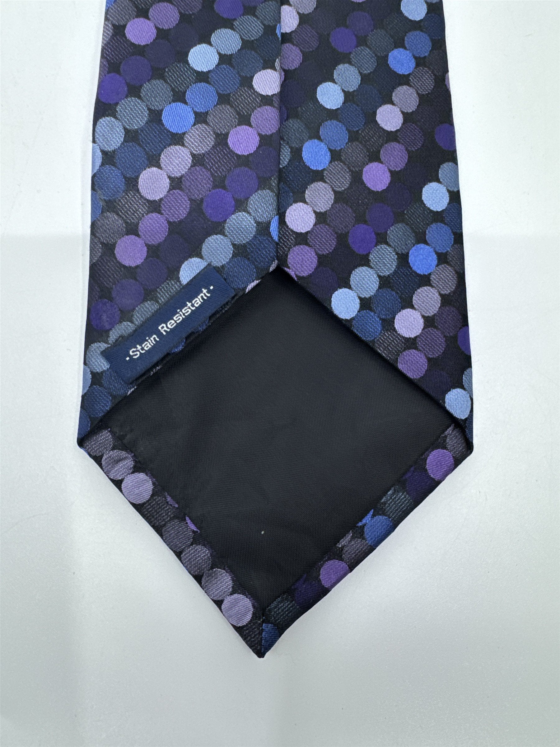 Blue, Black, And Purple Circle Pattern John Ashford Men's Neck Tie