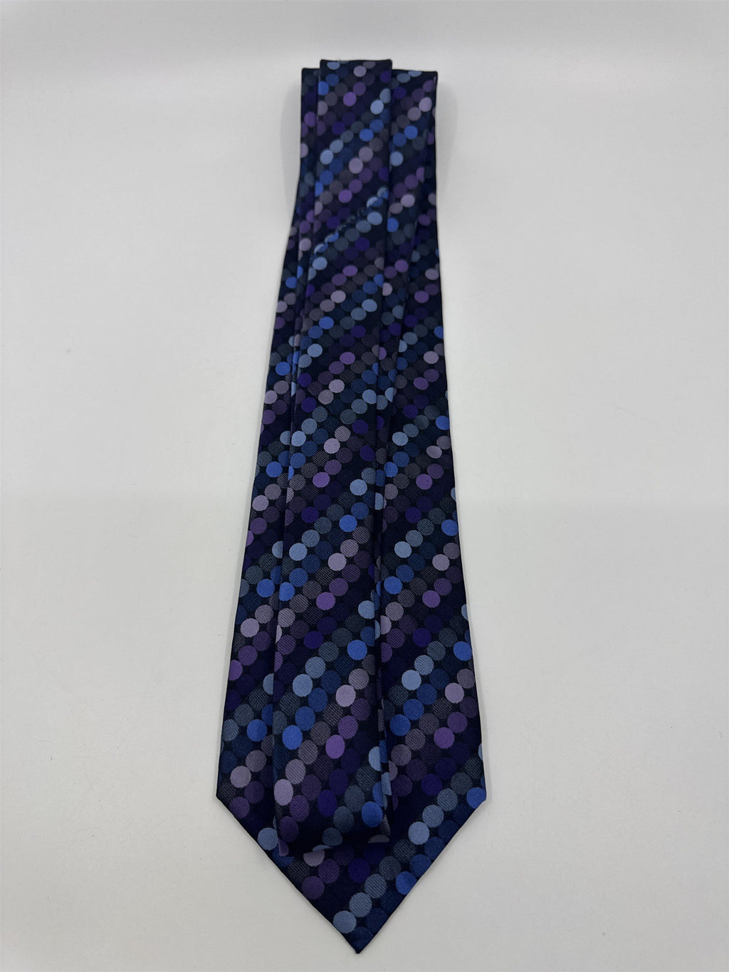 Blue, Black, And Purple Circle Pattern John Ashford Men's Neck Tie