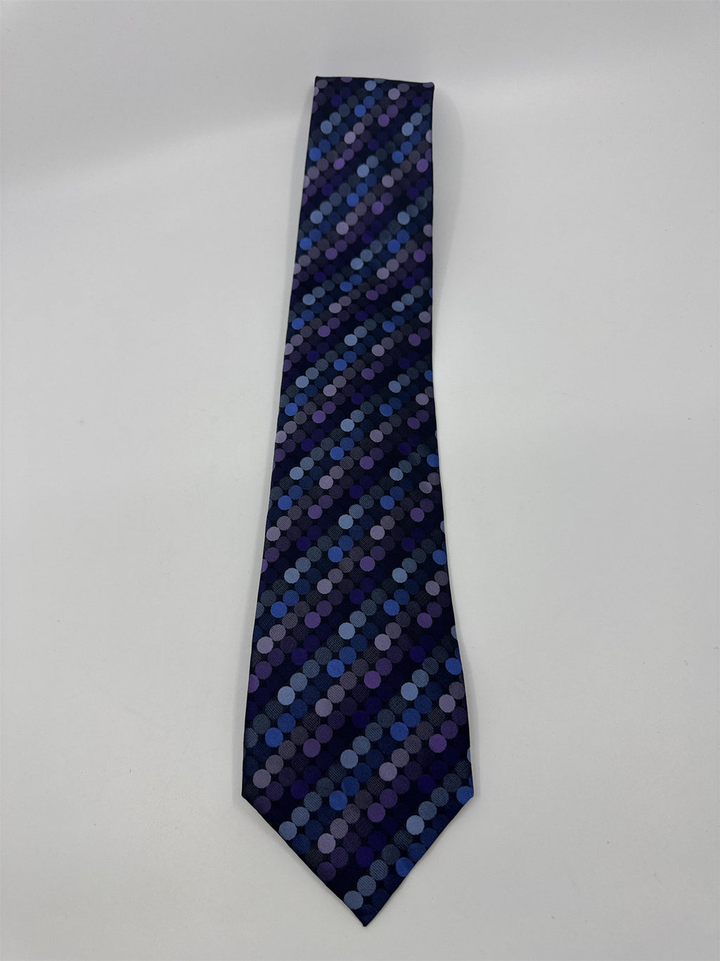 Blue, Black, And Purple Circle Pattern John Ashford Men's Neck Tie