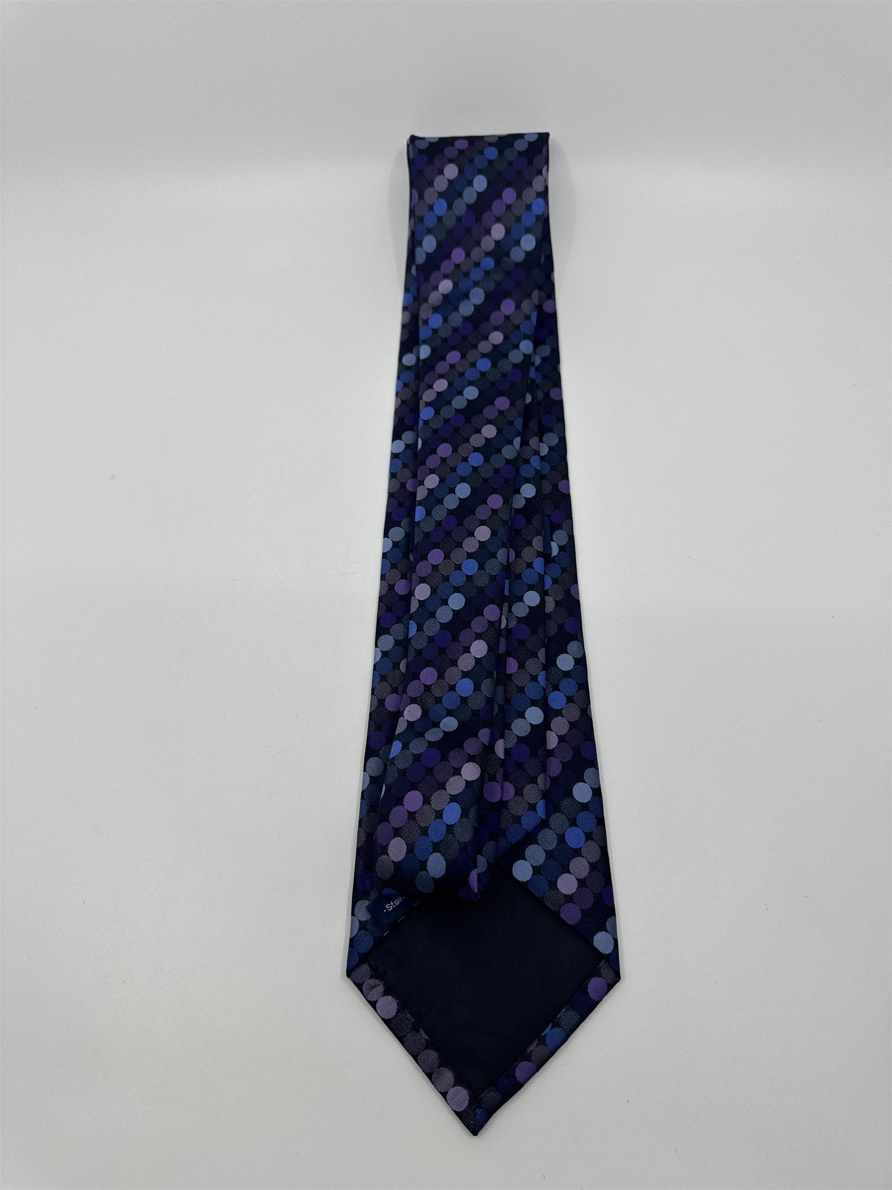 Blue, Black, And Purple Circle Pattern John Ashford Men's Neck Tie