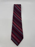 Red, Black, And Grey Striped DKNY Silk Men's Neck Tie