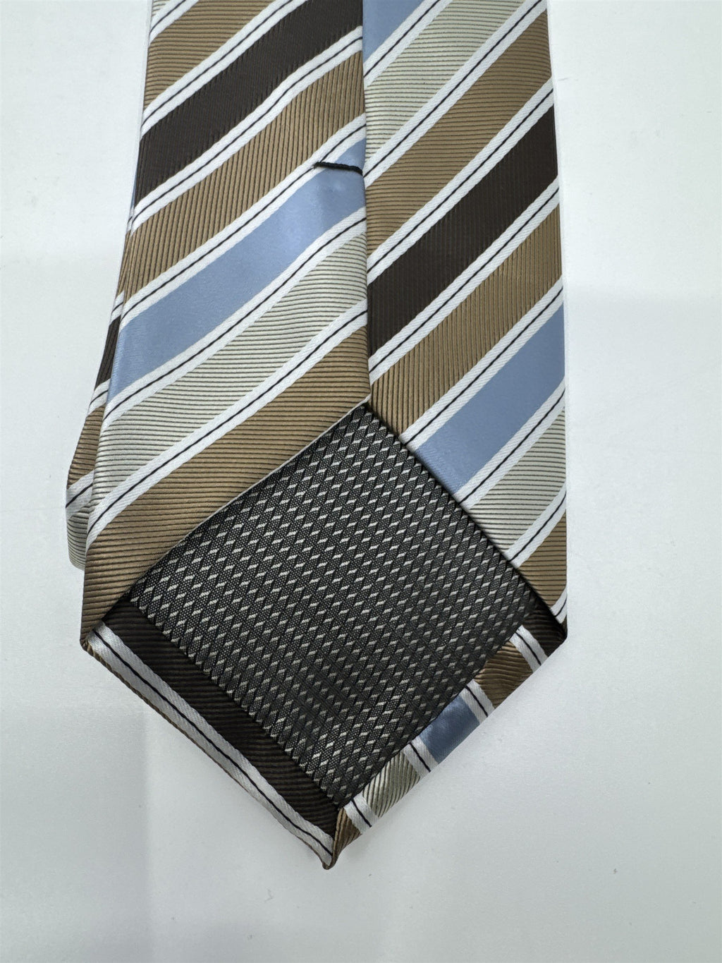 Gold, Blue, And Brown Striped Giorgio Brutini Polyester Men's Neck Tie