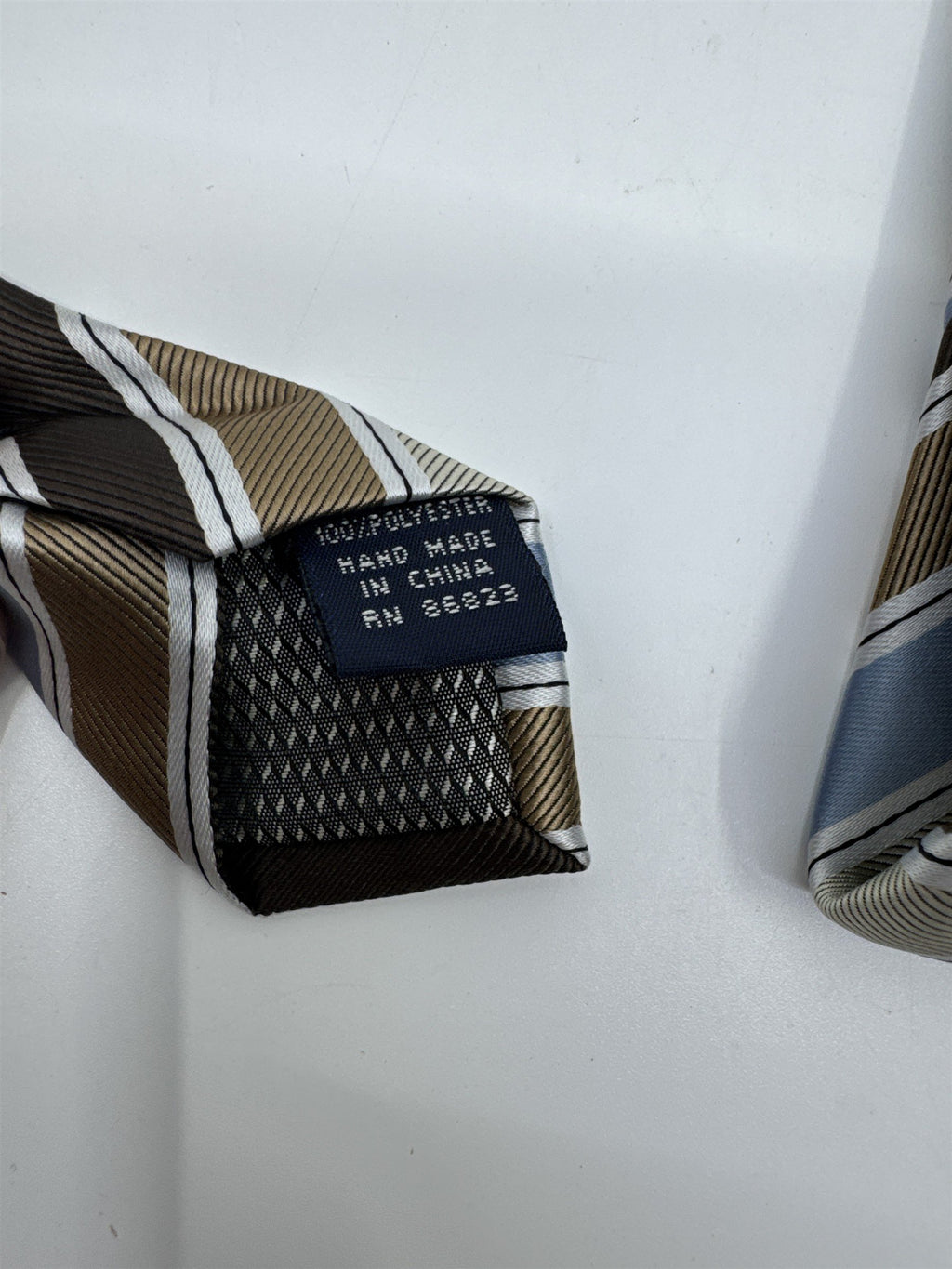 Gold, Blue, And Brown Striped Giorgio Brutini Polyester Men's Neck Tie