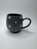 Tara Temptations 14oz Gray and White Polka Dot Oven/Dishwasher/Microwave-Sfe Mug