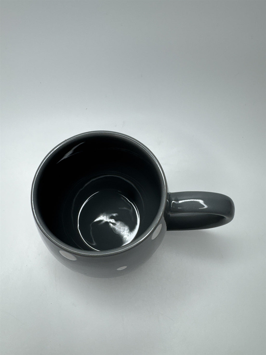 Tara Temptations 14oz Gray and White Polka Dot Oven/Dishwasher/Microwave-Sfe Mug