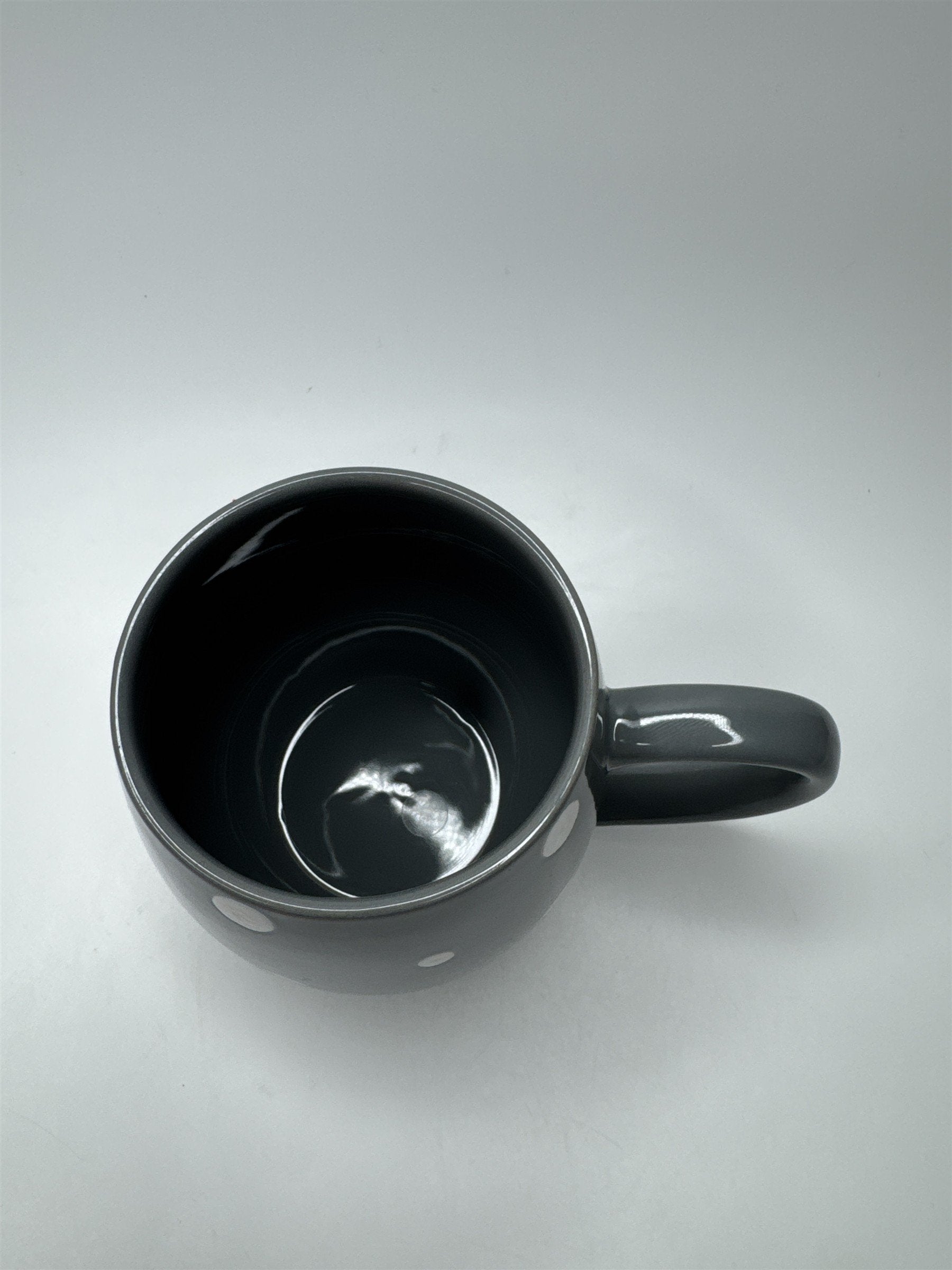 Tara Temptations 14oz Gray and White Polka Dot Oven/Dishwasher/Microwave-Sfe Mug
