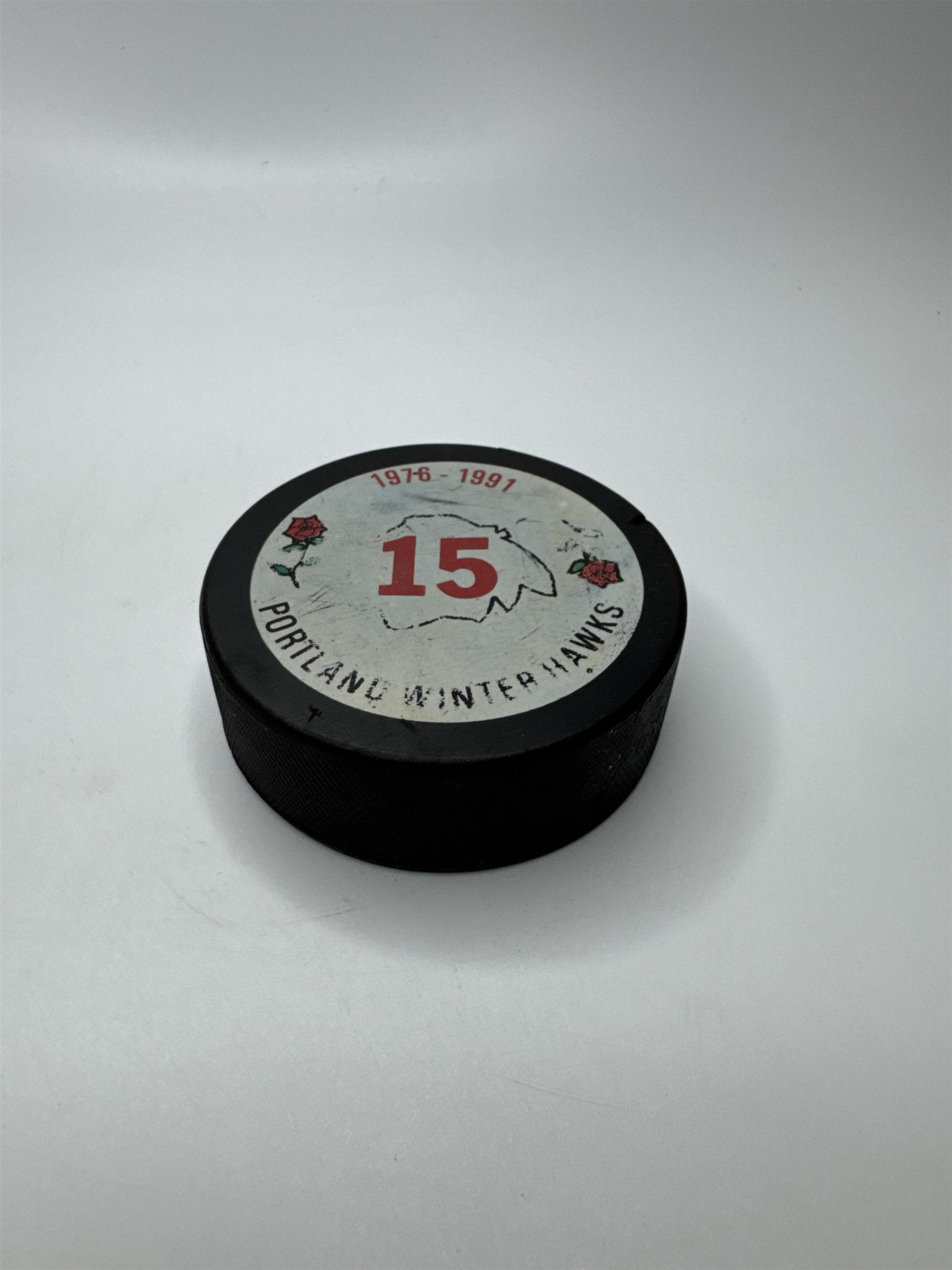 1991 Portland Winter Hawks 15th Anniversary Hocky Puck WHL Viceroy Canada