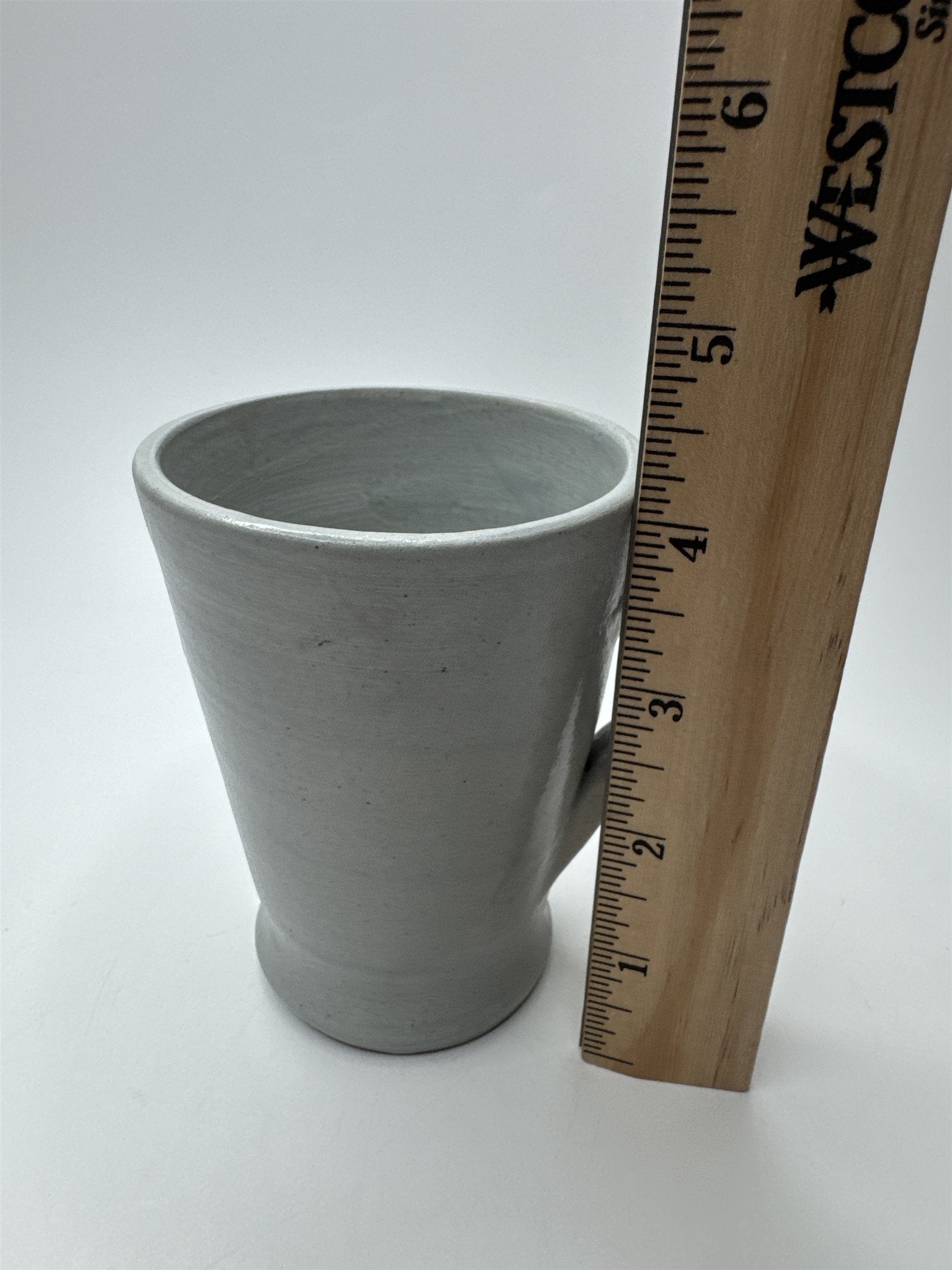 Williamsburg Va Pottery Handmade Coffee Tea Mug With Blue Flower Salt Glaze Cup