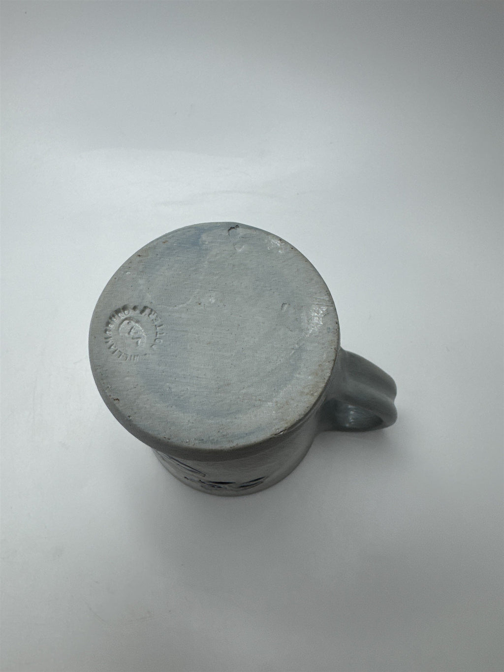 Williamsburg Va Pottery Handmade Coffee Tea Mug With Blue Flower Salt Glaze Cup