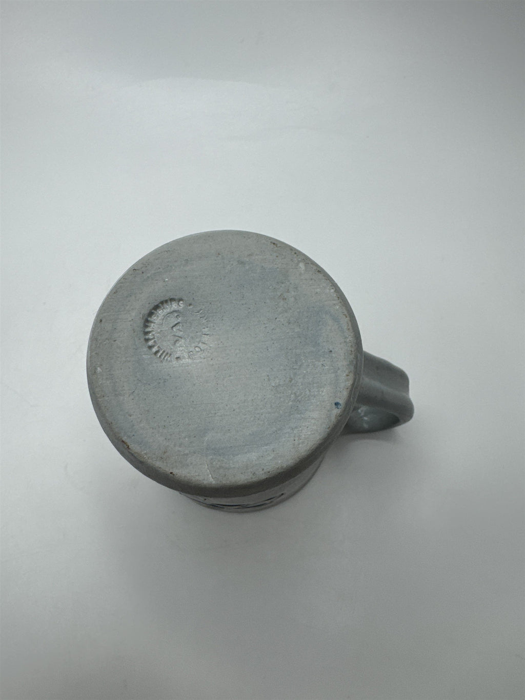 Williamsburg Va Pottery Handmade Coffee Tea Mug With Blue Flower Salt Glaze Cup
