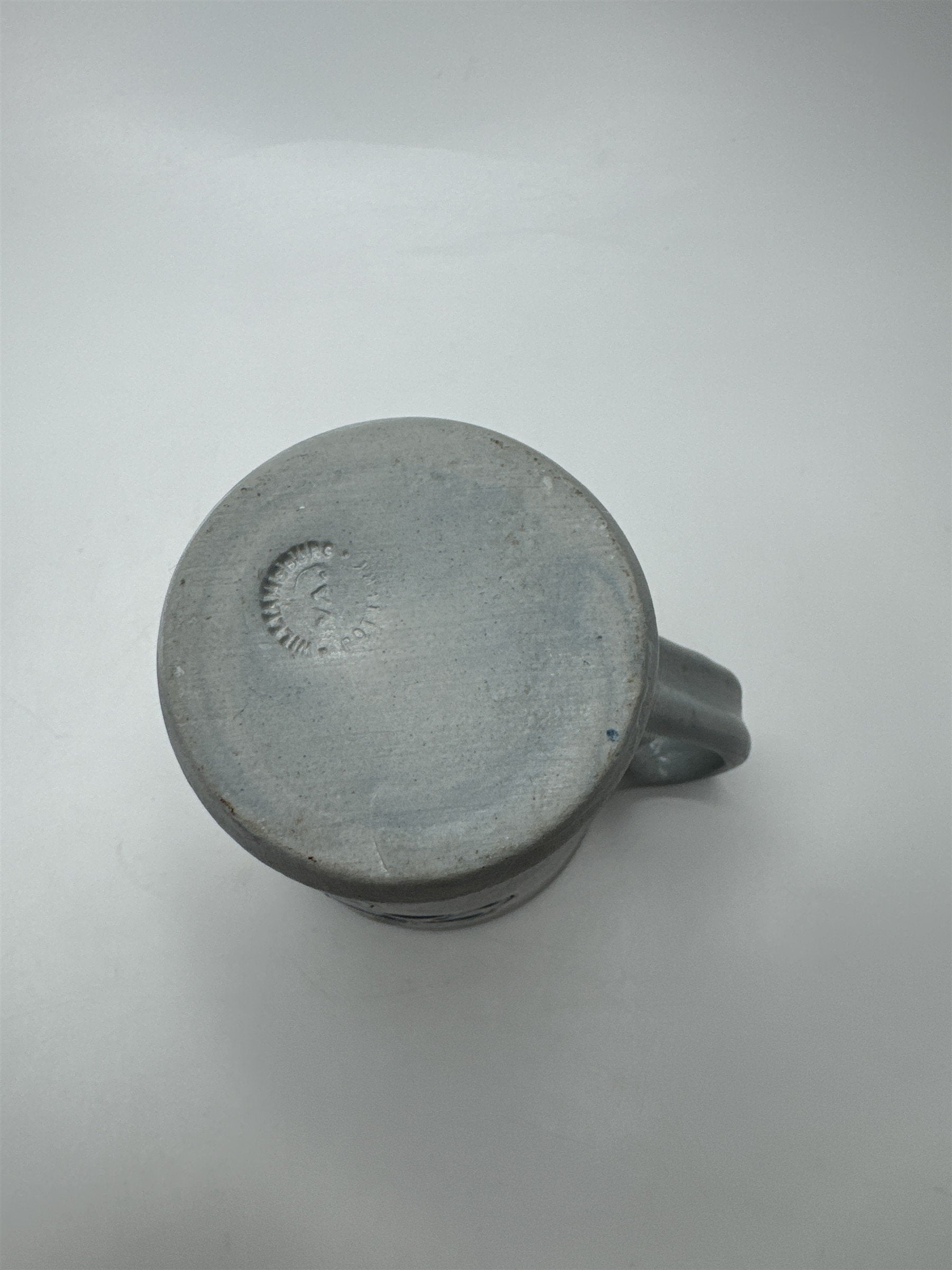 Williamsburg Va Pottery Handmade Coffee Tea Mug With Blue Flower Salt Glaze Cup