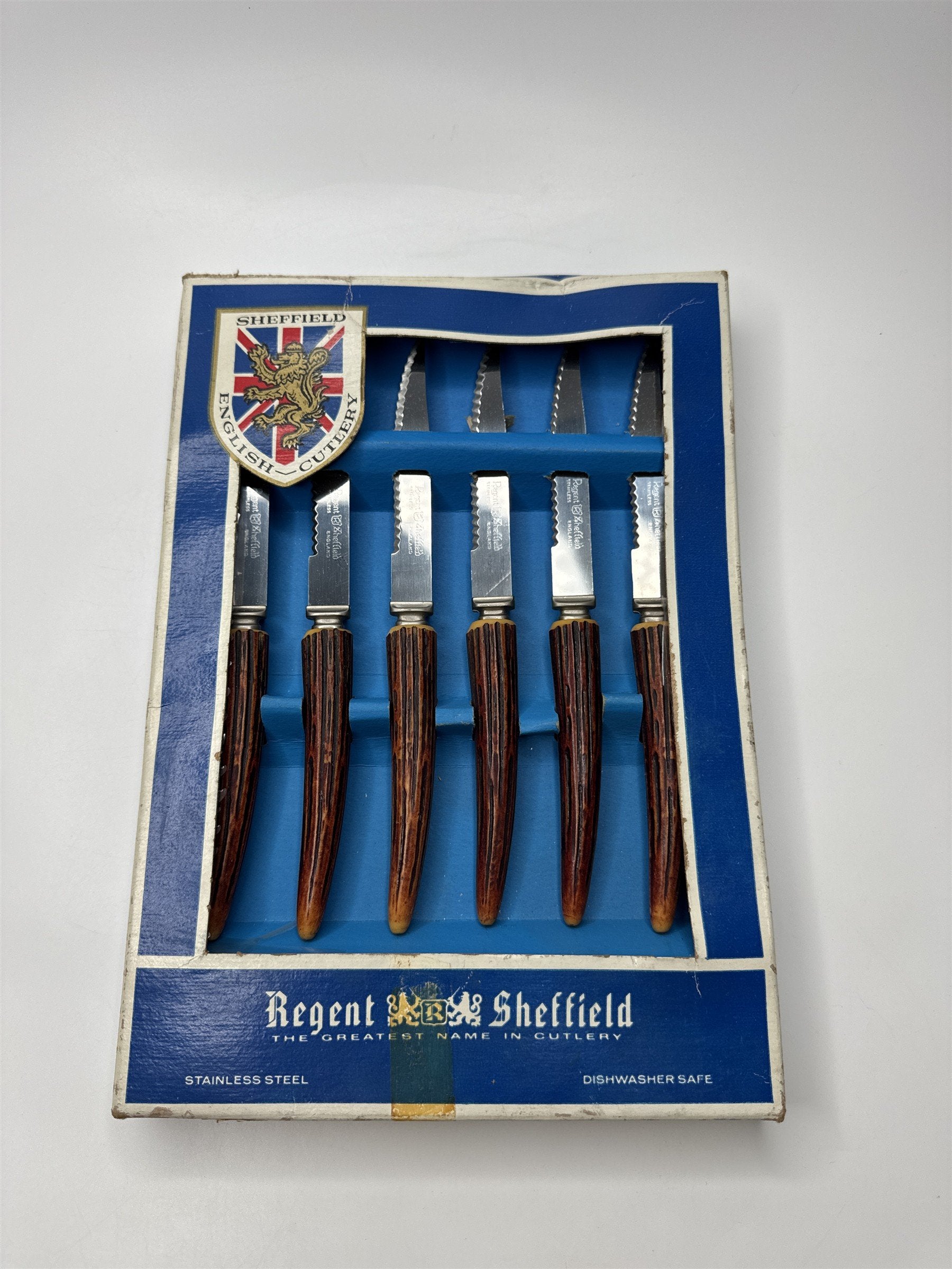 Vintage Regent Sheffield English Cutlery #25166 Stainless Steel Set of 6 Knives