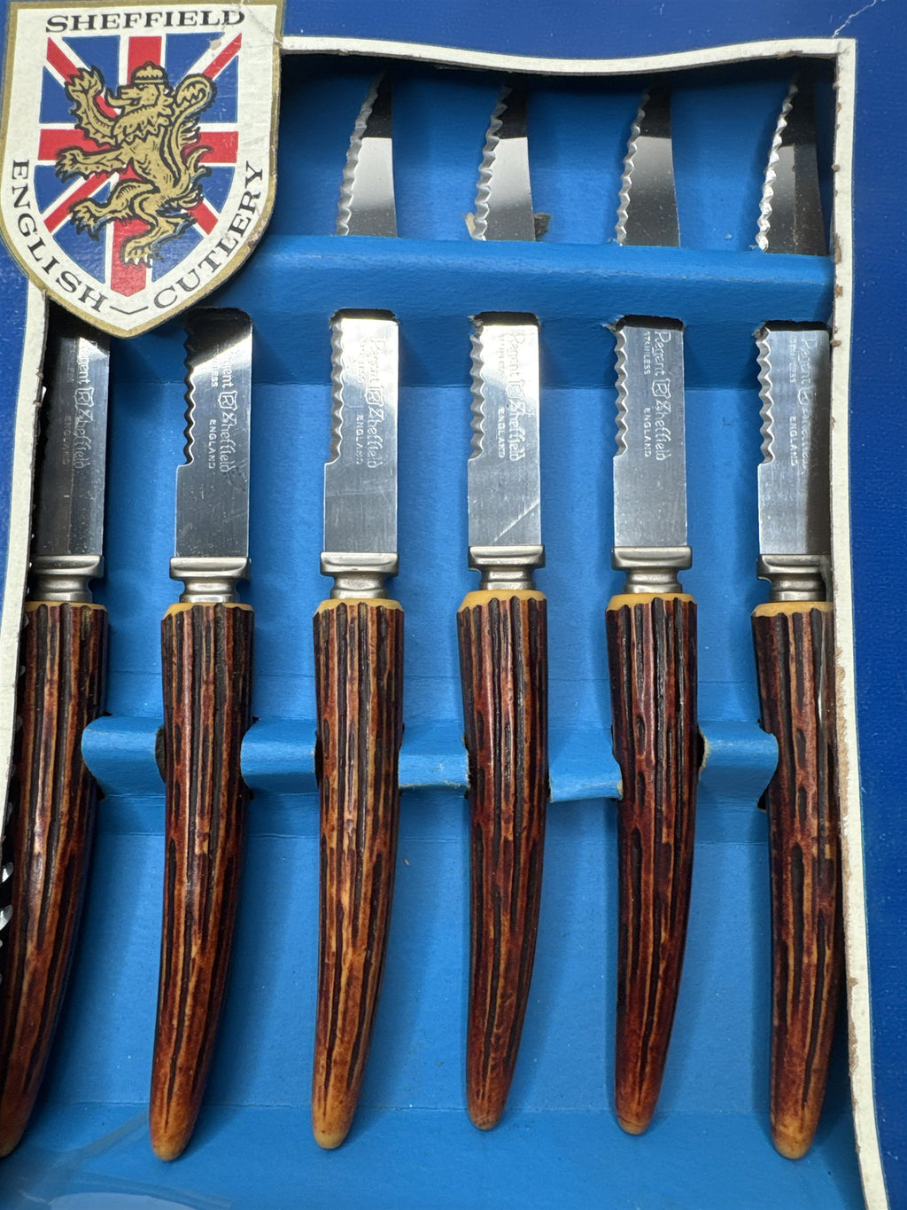 Vintage Regent Sheffield English Cutlery #25166 Stainless Steel Set of 6 Knives
