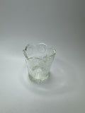 Vintage Sun Starburst Circle Ridges Glass Toothpick Holder
