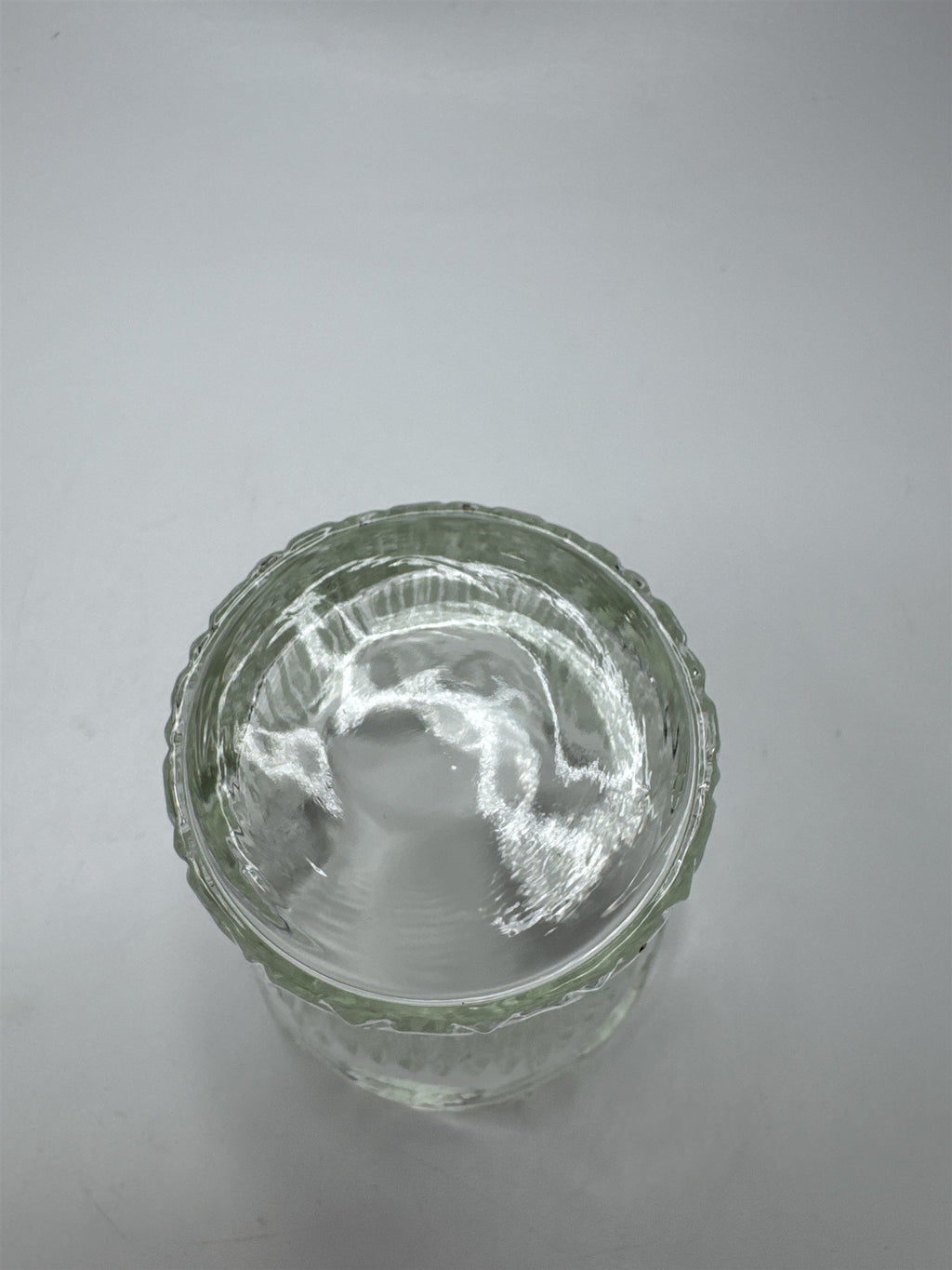 Vintage Sun Starburst Circle Ridges Glass Toothpick Holder