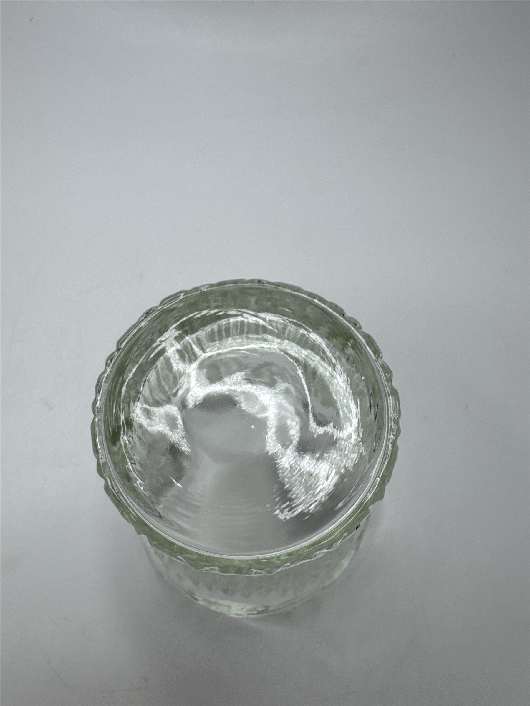 Vintage Sun Starburst Circle Ridges Glass Toothpick Holder