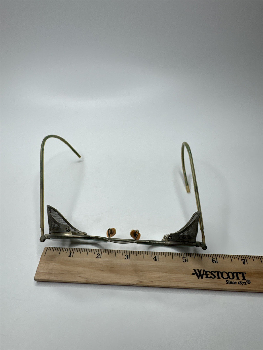 Vintage Antique Pioneer Safety Eye Glass Frames Glasses /w Metal Guard Steampunk