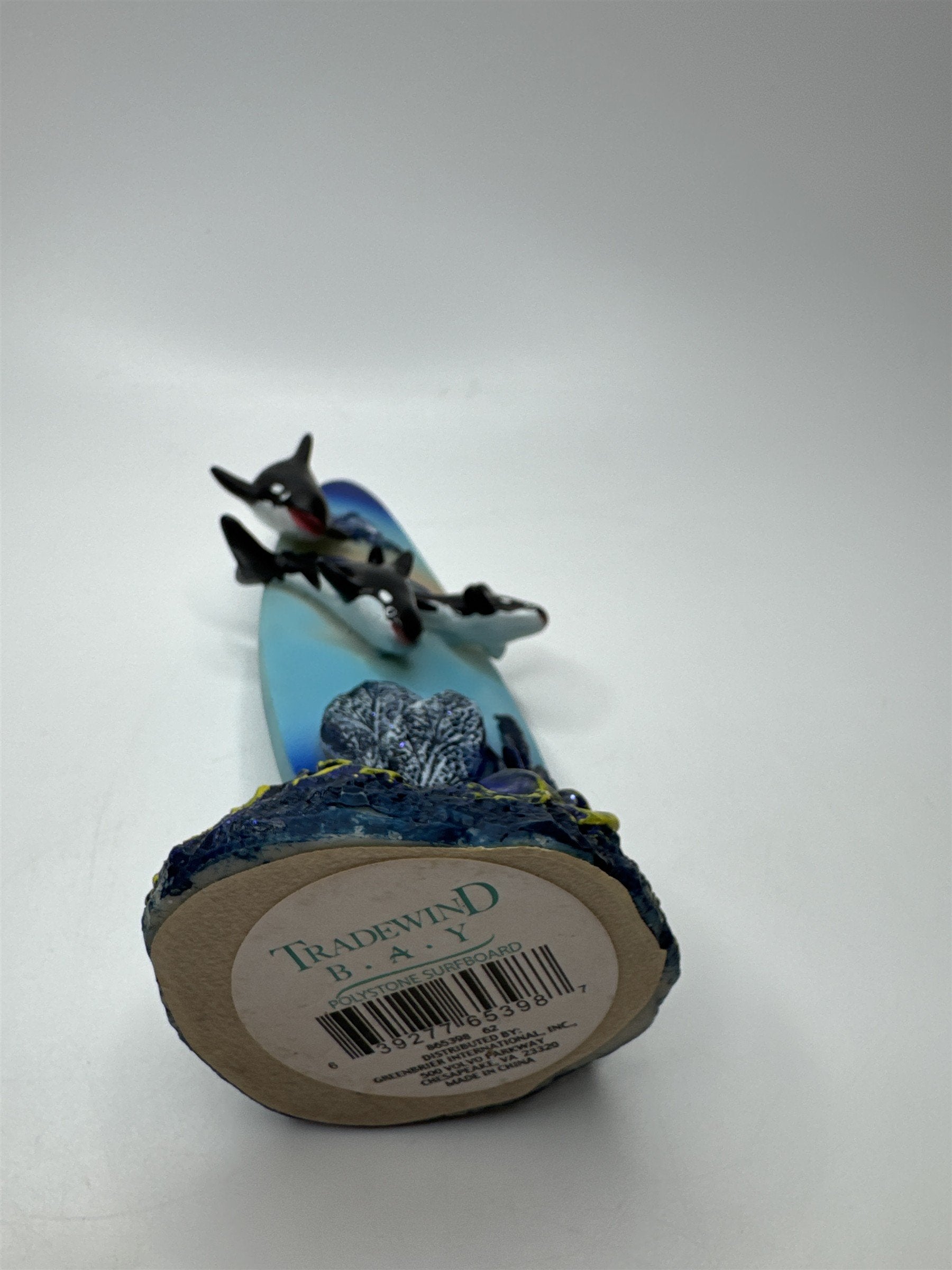 Vintage Tradewind Bay Polystone Surfboard Glitter Dolphin Family Diving Sea Kelp