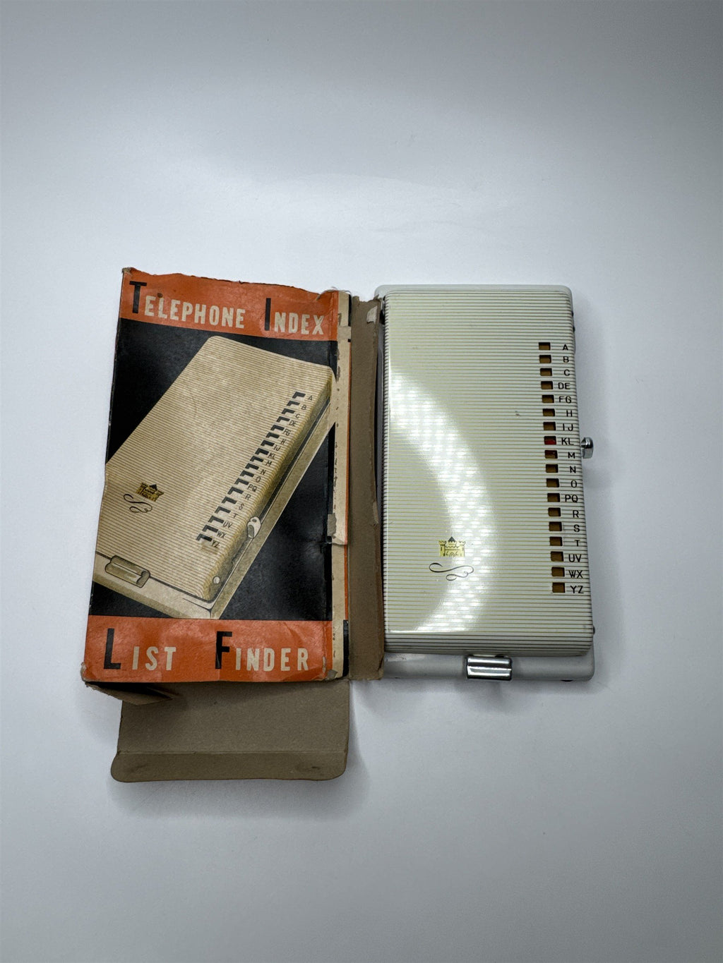 Vintage Desk Office Continental Co Metal Telephone Index List Finder Unused NOS