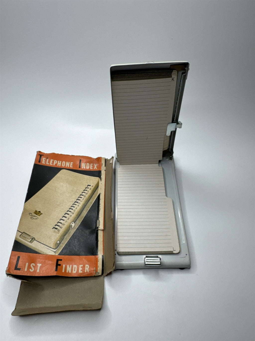 Vintage Desk Office Continental Co Metal Telephone Index List Finder Unused NOS