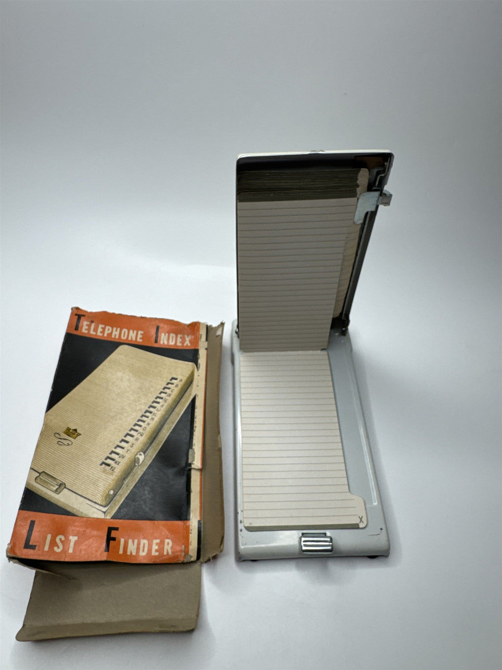 Vintage Desk Office Continental Co Metal Telephone Index List Finder Unused NOS