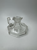Vintage Partylite Handled Clear Pressed Glass Candlestick Candle Holder
