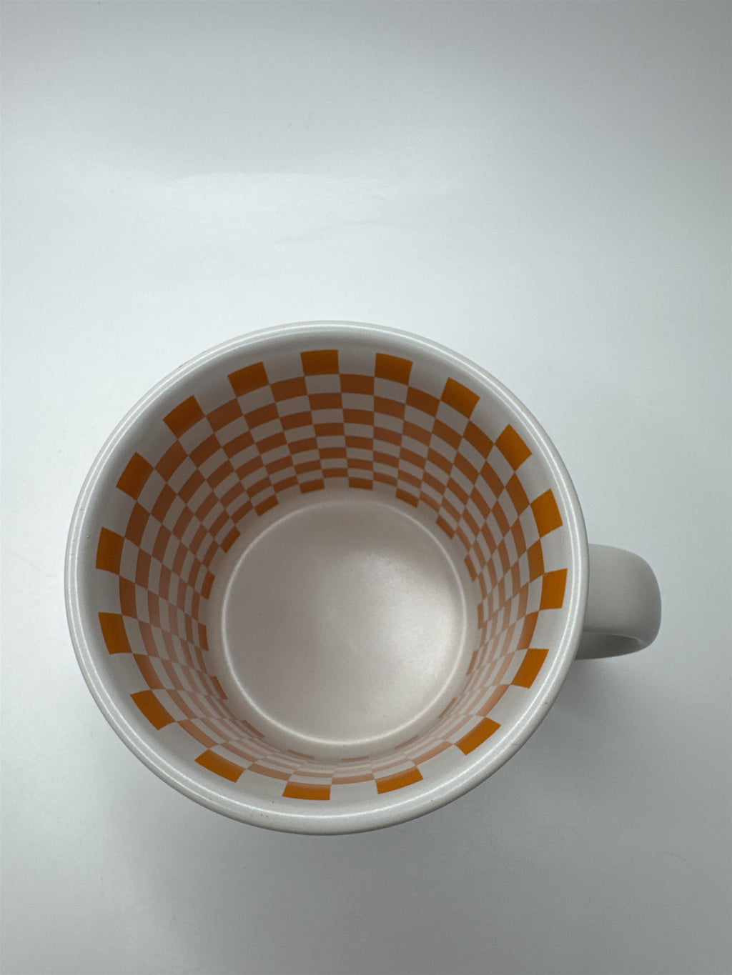 Halloween Mug White and Orange Checkered Black Cats Winifred & Lily Coffee Mug