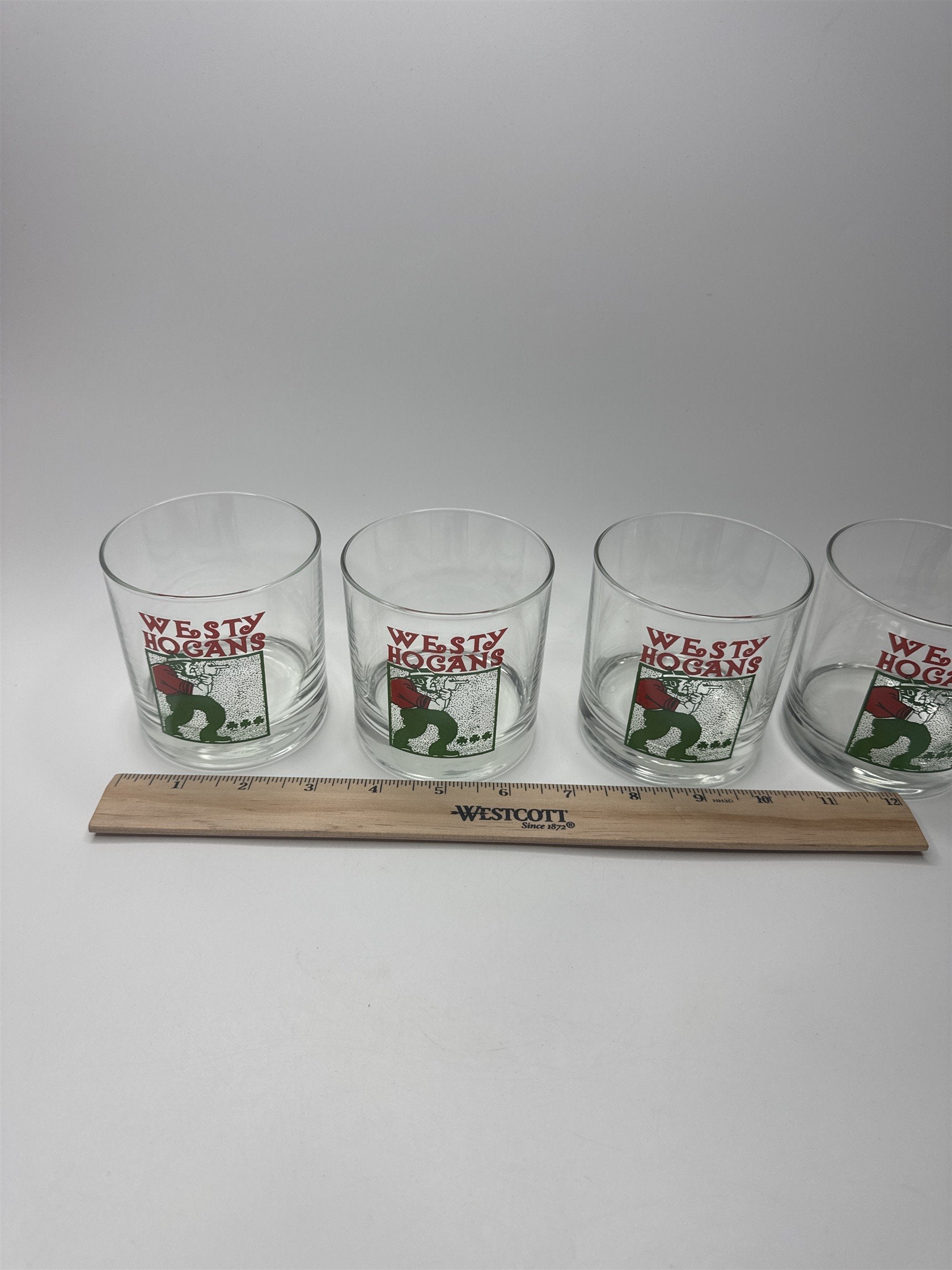 Set of 4 Vintage Westy Hogans Irish Shooter Whiskey Glasses
