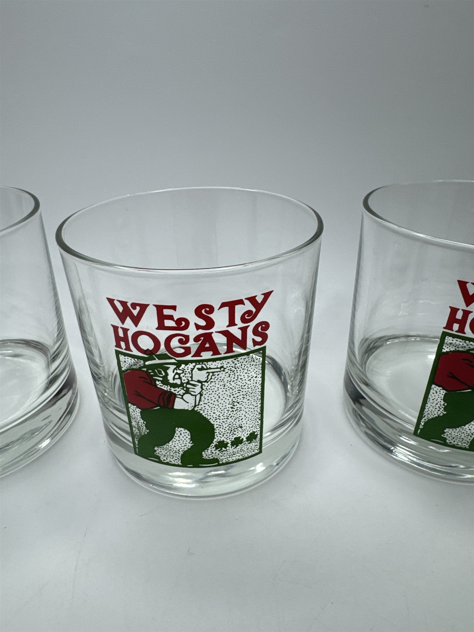 Set of 4 Vintage Westy Hogans Irish Shooter Whiskey Glasses